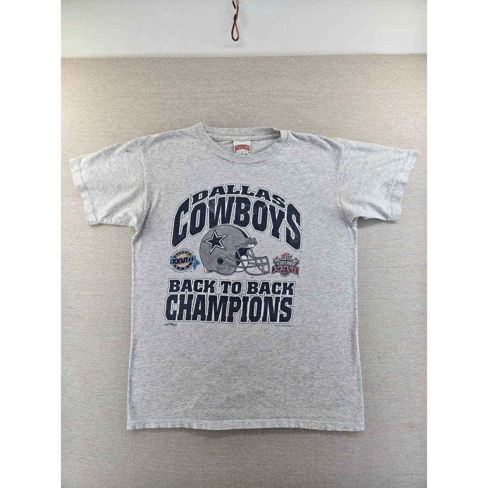 Vintage 90s Dallas Cowboys Back to Back Super Bowl Champions T Shirt Men's XL